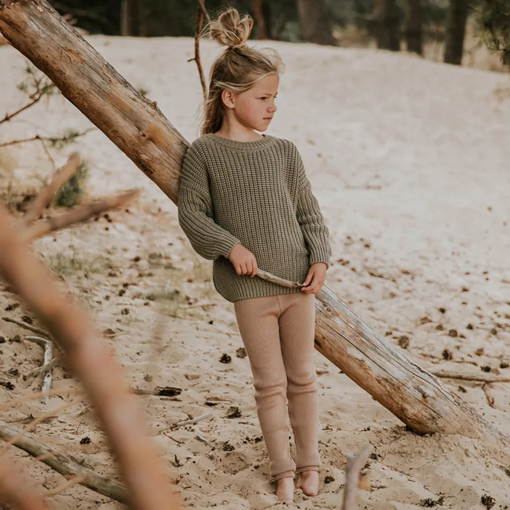 Yuki Kidswear Baby And Child Chunky Knitted Sweater Sage Green