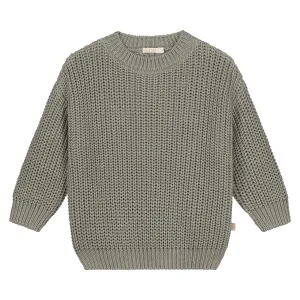 Yuki Kidswear Baby And Child Chunky Knitted Sweater Sage Green