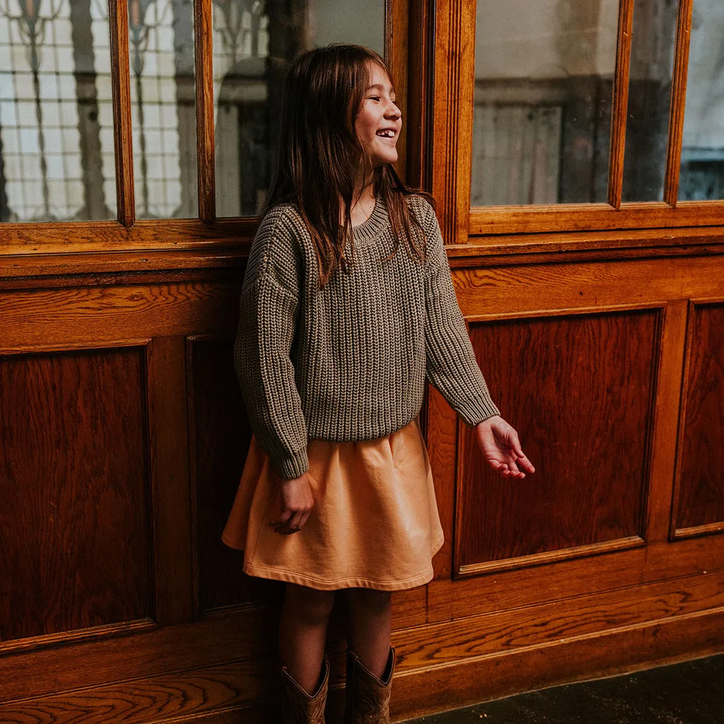 Yuki Kidswear Baby And Child Chunky Knitted Sweater Sage Green